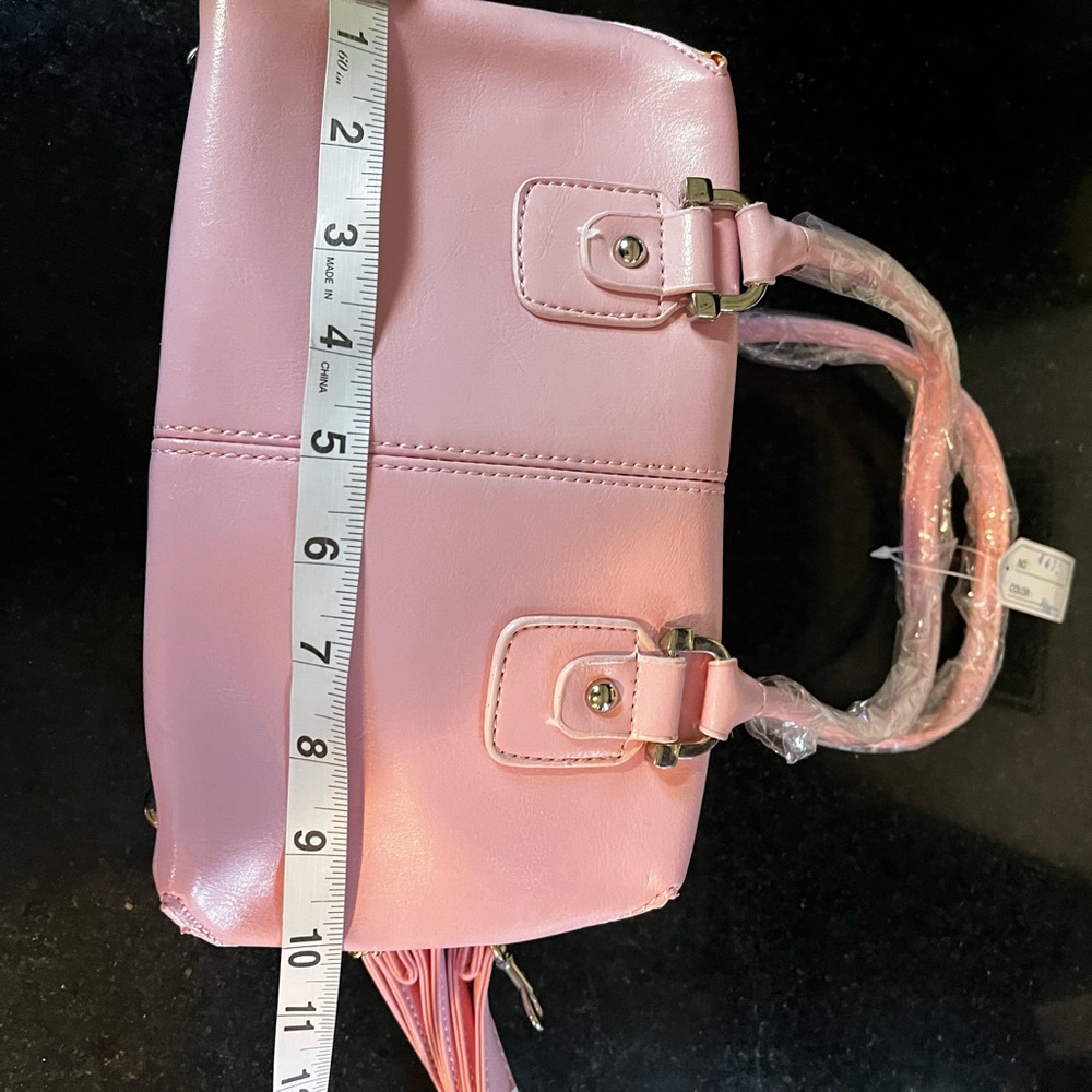NWT Y2K Baby Pink Barrel Bag - JC Fashion Satchel with Crossbody Strap - Picture 5 of 6